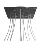 Square XXL Rose-One 12-hole and 4-side hole ceiling rosette set, 400 mm