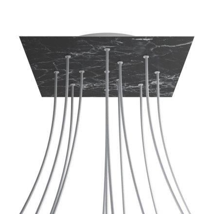 Square XXL Rose-One 12-hole and 4-side hole ceiling rosette set, 400 mm