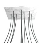 Square XXL Rose-One 12-hole and 4-side hole ceiling rosette set, 400 mm