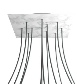   Square XXL Rose-One 12-hole and 4-side hole ceiling rosette set, 400 mm