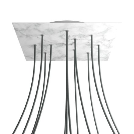 Square XXL Rose-One 12-hole and 4-side hole ceiling rosette set, 400 mm