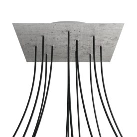   Square XXL Rose-One 12-hole and 4-side hole ceiling rosette set, 400 mm