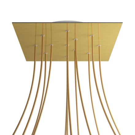 Square XXL Rose-One 12-hole and 4-side hole ceiling rosette set, 400 mm