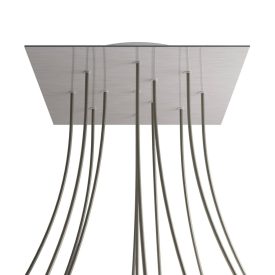   Square XXL Rose-One 12-hole and 4-side hole ceiling rosette set, 400 mm