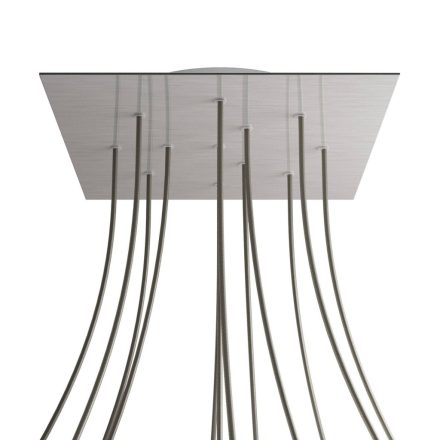 Square XXL Rose-One 12-hole and 4-side hole ceiling rosette set, 400 mm