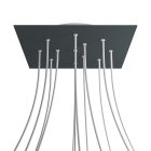 Square XXL Rose-One 12-hole and 4-side hole ceiling rosette set, 400 mm