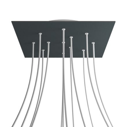 Square XXL Rose-One 12-hole and 4-side hole ceiling rosette set, 400 mm