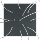 Square XXL Rose-One 12-hole and 4-side hole ceiling rosette set, 400 mm