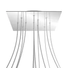 Square XXL Rose-One 12-hole and 4-side hole ceiling rosette set, 400 mm