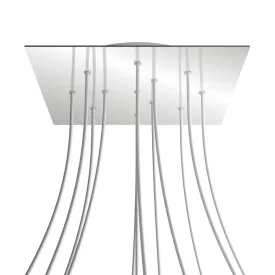   Square XXL Rose-One 12-hole and 4-side hole ceiling rosette set, 400 mm