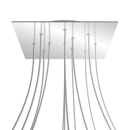 Square XXL Rose-One 12-hole and 4-side hole ceiling rosette set, 400 mm