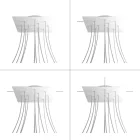 Square XXL Rose-One 12-hole and 4-side hole ceiling rosette set, 400 mm