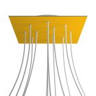 Square XXL Rose-One 12-hole and 4-side hole ceiling rosette set, 400 mm