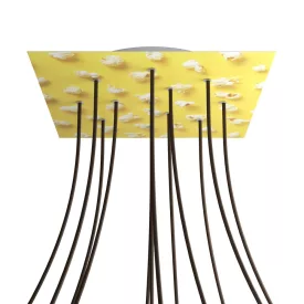    Square XXL Rose-One 12-hole and 4-side hole ceiling rose set, 400 mm - PROMO