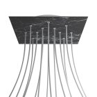 Square XXL Rose-One 14-hole and 4-side hole ceiling rosette set, 400 mm