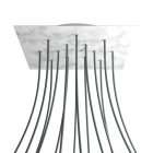 Square XXL Rose-One 14-hole and 4-side hole ceiling rosette set, 400 mm