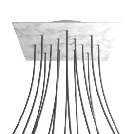   Square XXL Rose-One 14-hole and 4-side hole ceiling rosette set, 400 mm