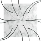 Square XXL Rose-One 14-hole and 4-side hole ceiling rosette set, 400 mm