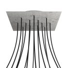 Square XXL Rose-One 14-hole and 4-side hole ceiling rosette set, 400 mm