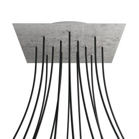   Square XXL Rose-One 14-hole and 4-side hole ceiling rosette set, 400 mm