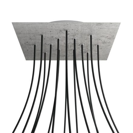 Square XXL Rose-One 14-hole and 4-side hole ceiling rosette set, 400 mm