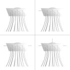 Square XXL Rose-One 14-hole and 4-side hole ceiling rosette set, 400 mm