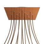 Square XXL Rose-One 14-hole and 4-side hole ceiling rosette set, 400 mm