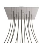 Square XXL Rose-One 14-hole and 4-side hole ceiling rosette set, 400 mm