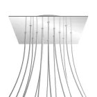 Square XXL Rose-One 14-hole and 4-side hole ceiling rosette set, 400 mm
