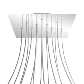   Square XXL Rose-One 14-hole and 4-side hole ceiling rosette set, 400 mm