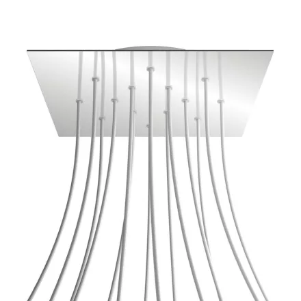 Square XXL Rose-One 14-hole and 4-side hole ceiling rosette set, 400 mm