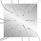 Square XXL Rose-One 14-hole and 4-side hole ceiling rosette set, 400 mm