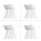 Square XXL Rose-One 14-hole and 4-side hole ceiling rosette set, 400 mm