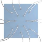 Square XXL Rose-One 14-hole and 4-side hole ceiling rosette set, 400 mm