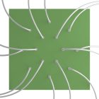 Square XXL Rose-One 14-hole and 4-side hole ceiling rosette set, 400 mm