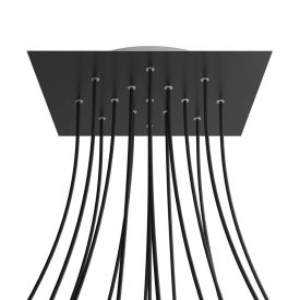   Square XXL Rose-One 15-hole and 4-side hole ceiling rosette set, 400 mm