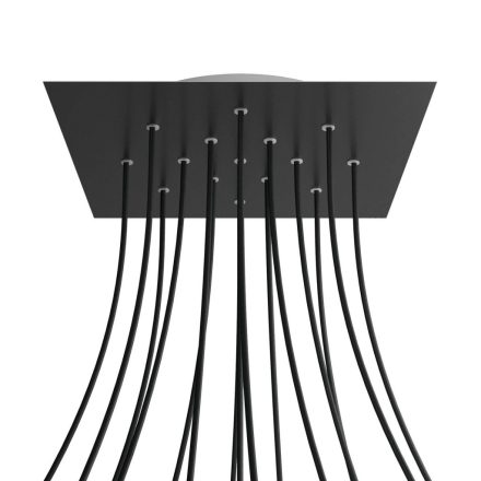Square XXL Rose-One 15-hole and 4-side hole ceiling rosette set, 400 mm