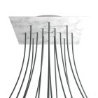 Square XXL Rose-One 15-hole and 4-side hole ceiling rosette set, 400 mm