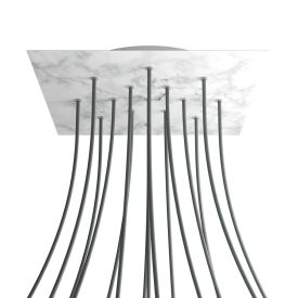   Square XXL Rose-One 15-hole and 4-side hole ceiling rosette set, 400 mm