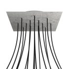 Square XXL Rose-One 15-hole and 4-side hole ceiling rosette set, 400 mm