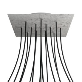   Square XXL Rose-One 15-hole and 4-side hole ceiling rosette set, 400 mm