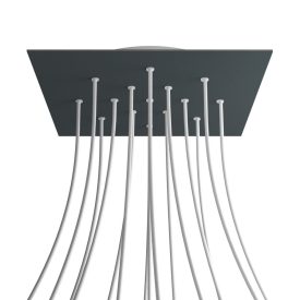   Square XXL Rose-One 15-hole and 4-side hole ceiling rosette set, 400 mm