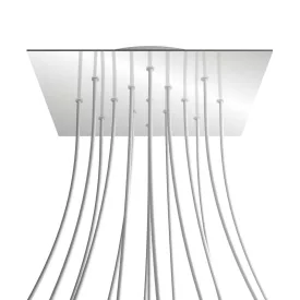   Square XXL Rose-One 15-hole and 4-side hole ceiling rosette set, 400 mm