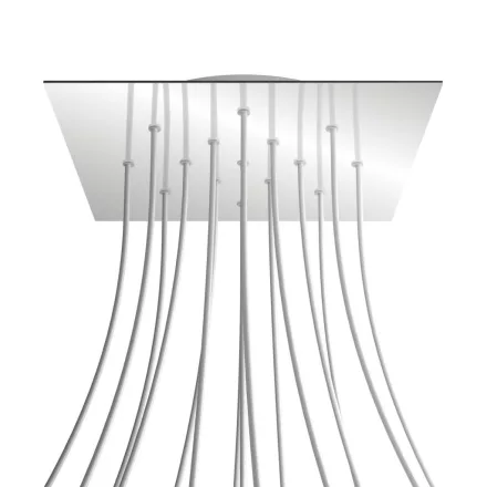 Square XXL Rose-One 15-hole and 4-side hole ceiling rosette set, 400 mm