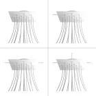 Square XXL Rose-One 15-hole and 4-side hole ceiling rosette set, 400 mm