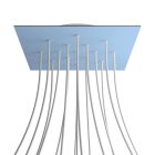 Square XXL Rose-One 15-hole and 4-side hole ceiling rosette set, 400 mm