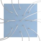 Square XXL Rose-One 15-hole and 4-side hole ceiling rosette set, 400 mm