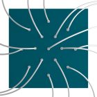 Square XXL Rose-One 15-hole and 4-side hole ceiling rosette set, 400 mm