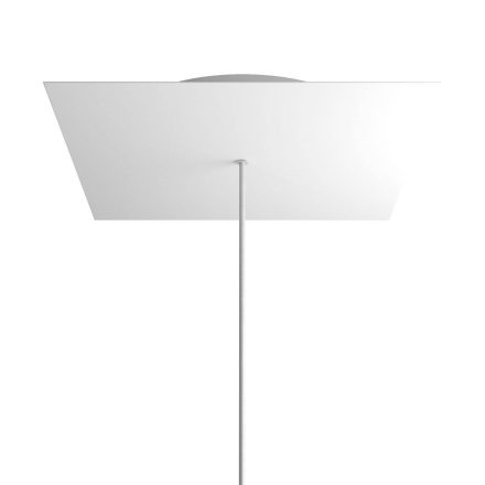 Square XXL Rose-One ceiling rose set with 1 hole and 4 side holes, 400 mm