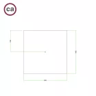 Square XXL Rose-One ceiling rose set with 1 hole and 4 side holes, 400 mm - PROMO